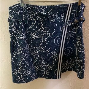 Maeve Blue and White Patterned Skirt